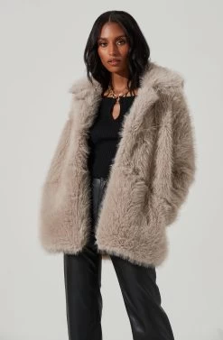 Hadley Faux Fur Coat -Chic Outfit Shop ACT17441 SILVER 4 ebcccf2a 7754 4e30 a649 2d3a92d680d3