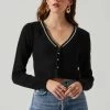 Melissa Pearl Embellished Cardigan Sweater -Chic Outfit Shop ACT17475P BLACK 3