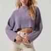 Ace Cropped Mock Neck Sweater 2 Ace Cropped Mock Neck Sweater -Chic Outfit Shop ACT17514 LAVENDER 2