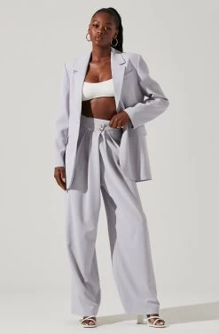Laudine Oversized Blazer -Chic Outfit Shop ACT17526 HAZEBLUE 1