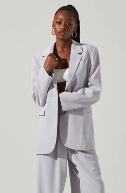 Laudine Oversized Blazer -Chic Outfit Shop ACT17526 HAZEBLUE 3