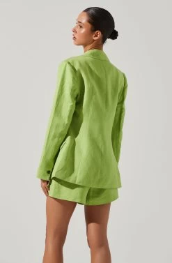 Ayra Front Button Blazer -Chic Outfit Shop ACT17557 KIWI 4