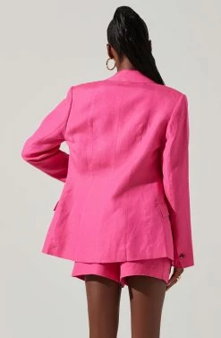 Ayra Front Button Blazer -Chic Outfit Shop ACT17557 PINK 2