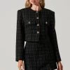 Covina Tweed Cropped Jacket -Chic Outfit Shop ACT17710T BLACKPLAID 1570 431