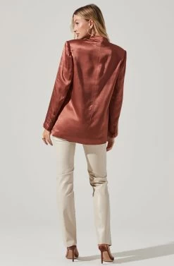 Kimia Satin Oversized Blazer 36 Kimia Satin Oversized Blazer -Chic Outfit Shop ACT17722 ROSEBROWN 5 1c23ce22 a511 4cbe 8972 d7df9547a092