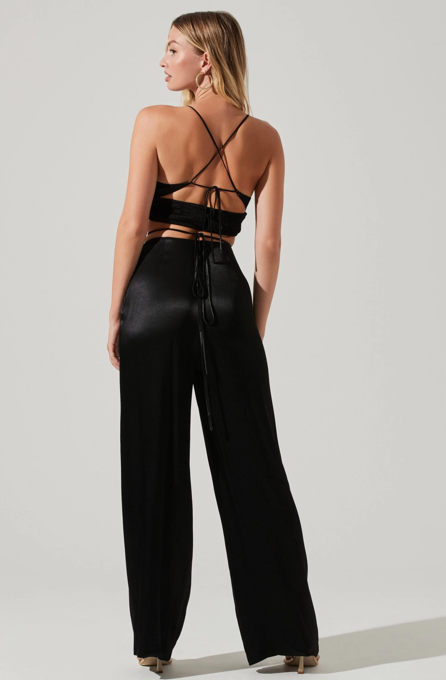 Amiah Satin Cutout Crop Top 10 Amiah Satin Cutout Crop Top - Image 8