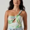 Sindri Cutout Tie Dye One Shoulder Bodysuit -Chic Outfit Shop ACT17758P GREENSWIRL 2