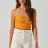 Jessamine Ruched Tube Top 1 Jessamine Ruched Tube Top -Chic Outfit Shop ACT17769 MUSTARD 2