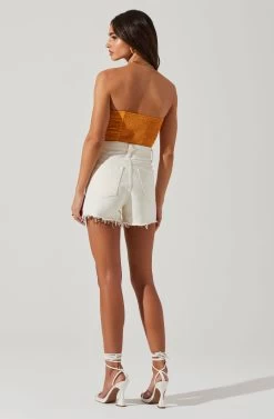 Jessamine Ruched Tube Top 22 Jessamine Ruched Tube Top -Chic Outfit Shop ACT17769 MUSTARD 6