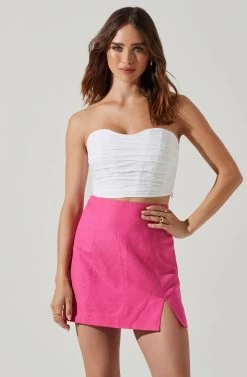 Jessamine Ruched Tube Top 31 Jessamine Ruched Tube Top -Chic Outfit Shop ACT17769 WHITE 3