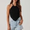 Cleora Handkerchief Halter Top 1 Cleora Handkerchief Halter Top -Chic Outfit Shop ACT17798 BLACK 2