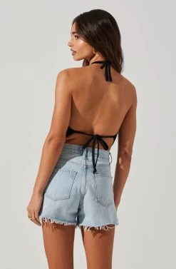 Cleora Handkerchief Halter Top 14 Cleora Handkerchief Halter Top -Chic Outfit Shop ACT17798 BLACK 3