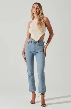 Cleora Handkerchief Halter Top 16 Cleora Handkerchief Halter Top -Chic Outfit Shop ACT17798 CREAM 1