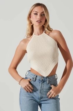 Cleora Handkerchief Halter Top 15 Cleora Handkerchief Halter Top -Chic Outfit Shop ACT17798 CREAM 2