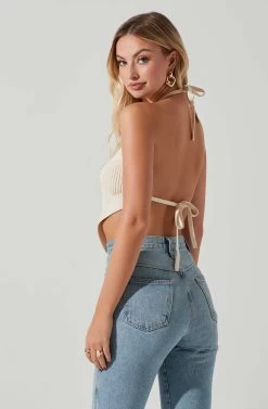 Cleora Handkerchief Halter Top 19 Cleora Handkerchief Halter Top -Chic Outfit Shop ACT17798 CREAM 4
