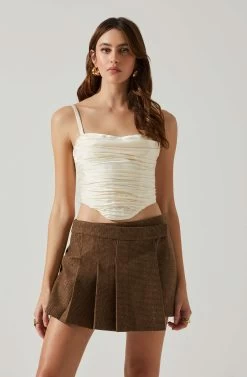 Janet Ruched Bustier Top -Chic Outfit Shop ACT17810 CHAMPAGNE 3