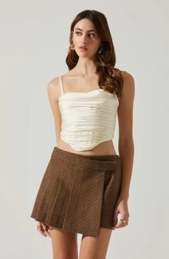 Janet Ruched Bustier Top -Chic Outfit Shop ACT17810 CHAMPAGNE 4