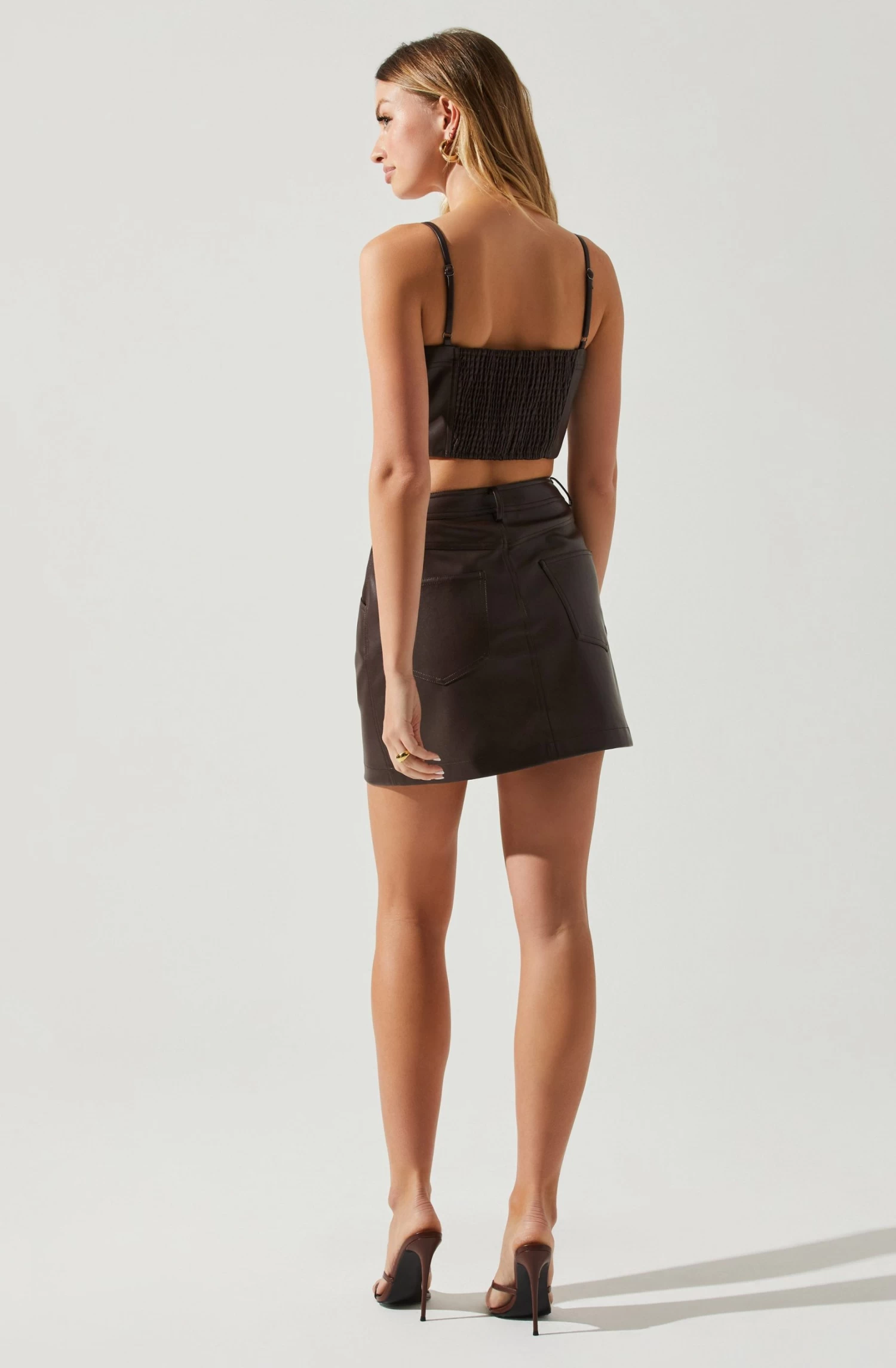 Ezra Faux Leather Corset Crop Top 7 Ezra Faux Leather Corset Crop Top - Image 5