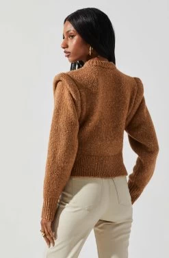 Luciana Shoulder Detail Sweater -Chic Outfit Shop ACT17841 CAMEL 5