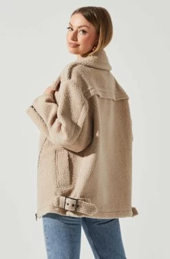 Layne Oversized Moto Jacket 13 Layne Oversized Moto Jacket -Chic Outfit Shop ACT17865 TAUPE 5