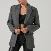 Pauline Herringbone Blazer 2 Pauline Herringbone Blazer -Chic Outfit Shop ACT17875H BLACK WHITE 15741