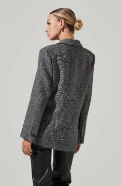 Pauline Herringbone Blazer 13 Pauline Herringbone Blazer -Chic Outfit Shop ACT17875H BLACK WHITE 15811