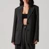 Pauline Pinstripe Oversized Blazer -Chic Outfit Shop ACT17875WST CHARCOALSTRIPE 1