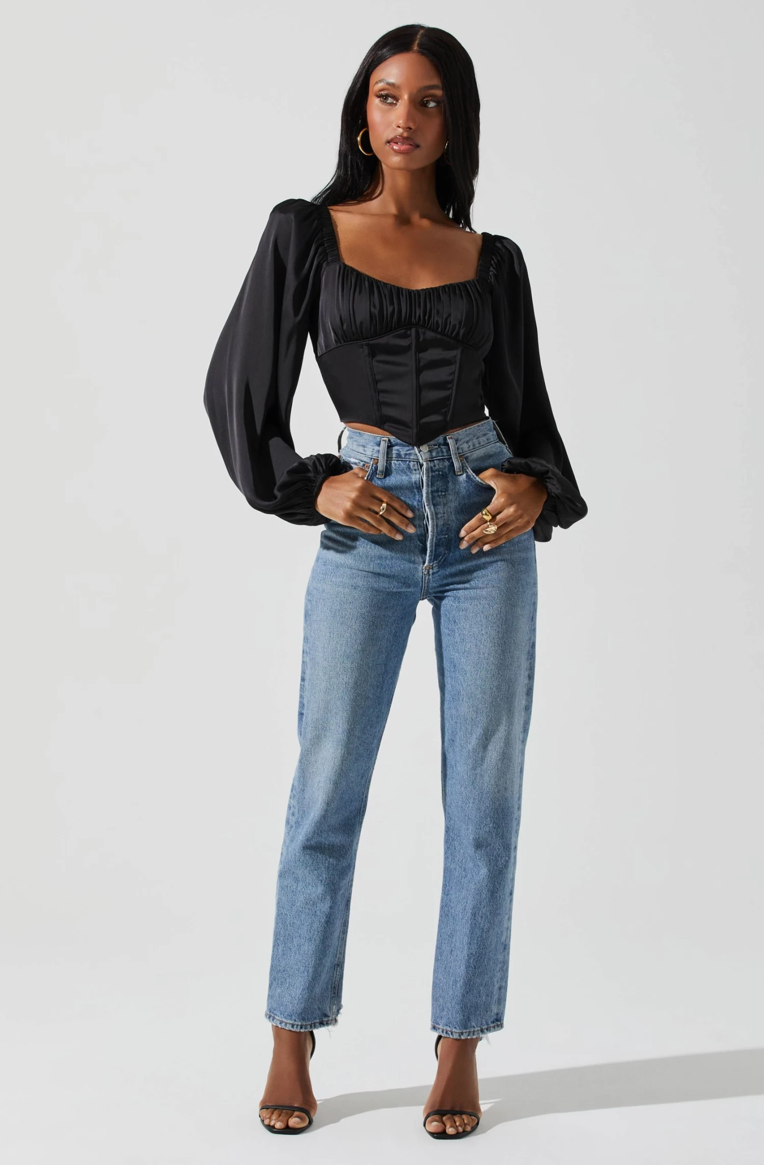 Penny Ruched Bust Long Sleeve Top 4 Penny Ruched Bust Long Sleeve Top - Image 2