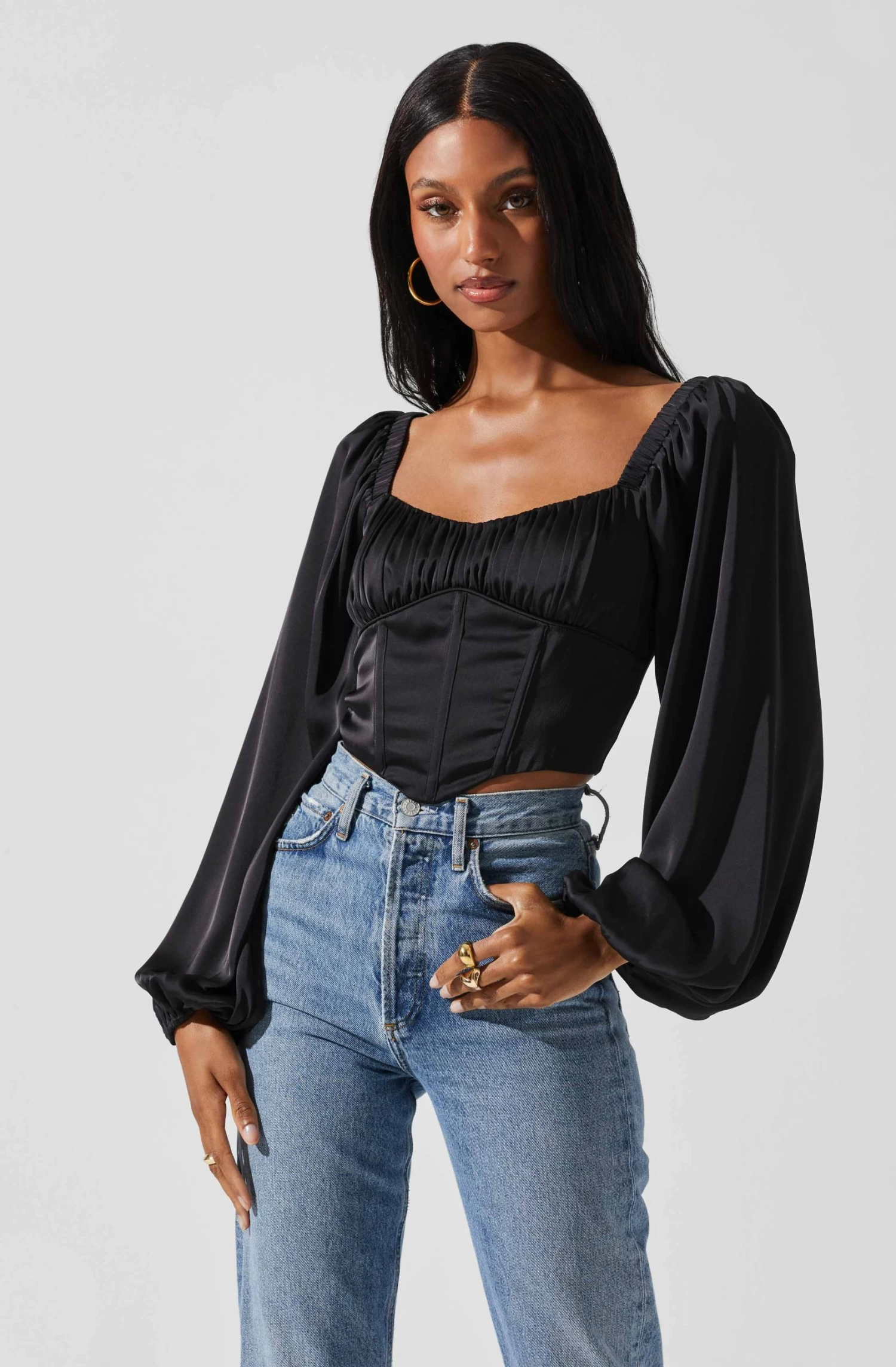 Penny Ruched Bust Long Sleeve Top 3 Penny Ruched Bust Long Sleeve Top