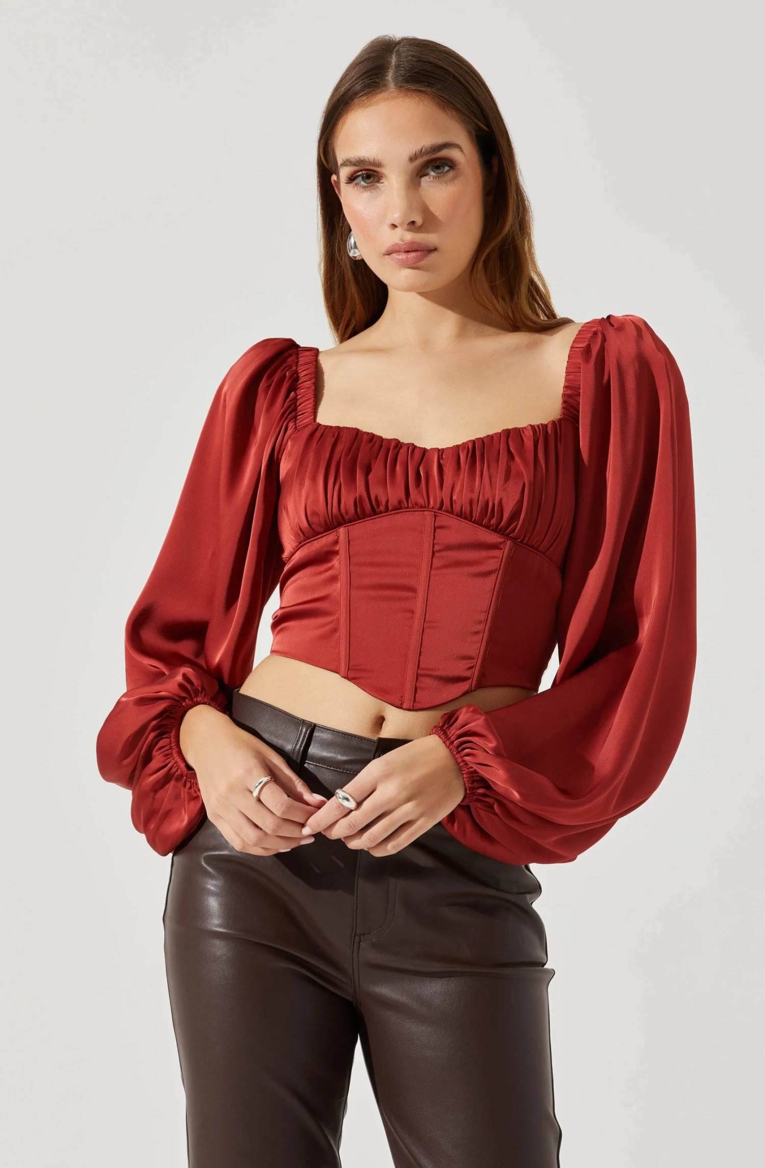 Penny Ruched Bust Long Sleeve Top 11 Penny Ruched Bust Long Sleeve Top - Image 9