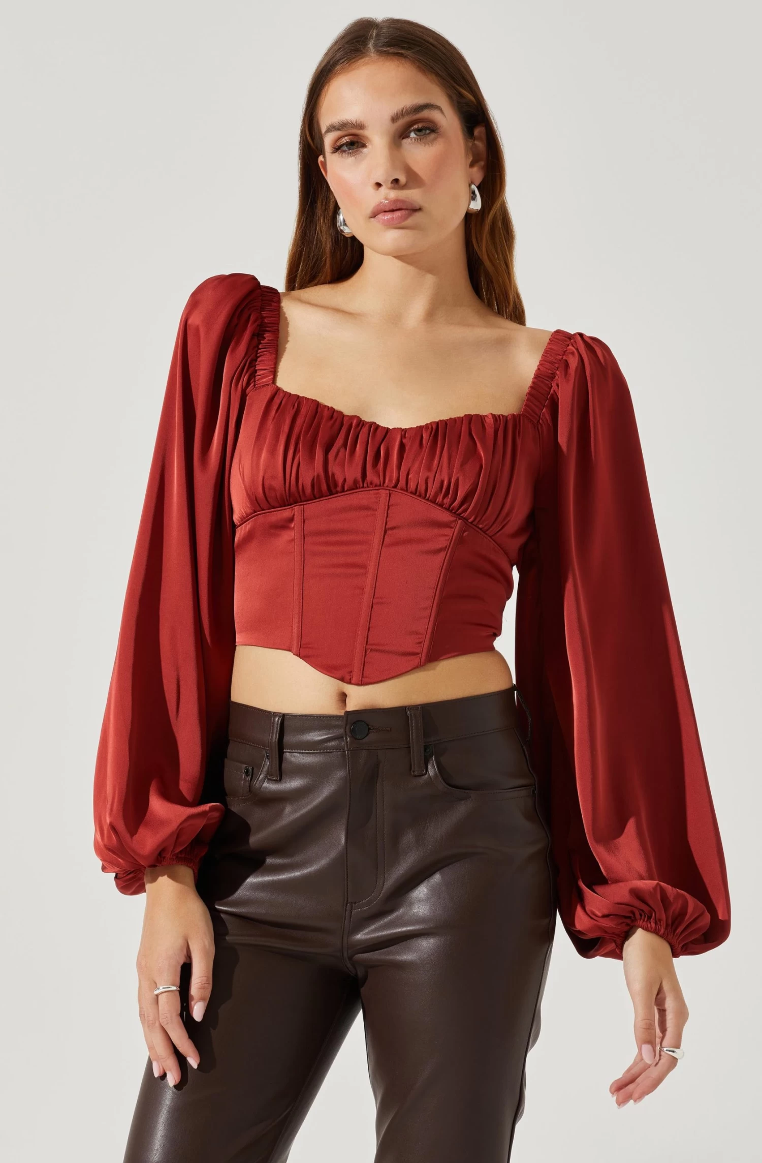 Penny Ruched Bust Long Sleeve Top 9 Penny Ruched Bust Long Sleeve Top - Image 7