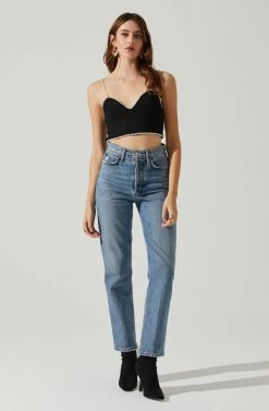 Kira Pearl Embellished Sweater Top 17 Kira Pearl Embellished Sweater Top -Chic Outfit Shop ACT17886 BLACK 1