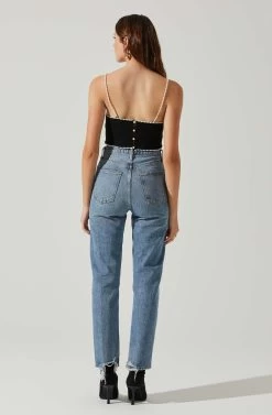 Kira Pearl Embellished Sweater Top 18 Kira Pearl Embellished Sweater Top -Chic Outfit Shop ACT17886 BLACK 6