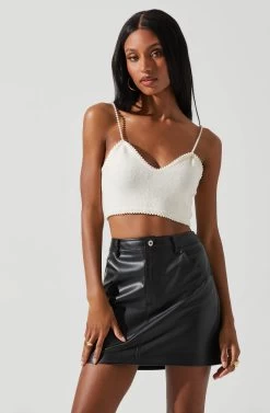 Kira Pearl Embellished Sweater Top 20 Kira Pearl Embellished Sweater Top -Chic Outfit Shop ACT17886 CREAM 3