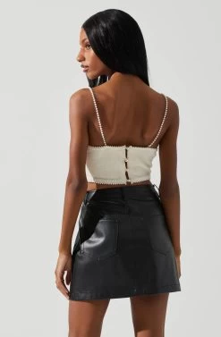 Kira Pearl Embellished Sweater Top 25 Kira Pearl Embellished Sweater Top -Chic Outfit Shop ACT17886 CREAM 6