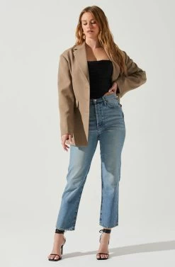 Galilea Oversized Blazer -Chic Outfit Shop ACT17892 BROWN 3