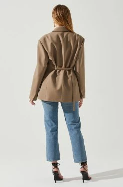 Galilea Oversized Blazer -Chic Outfit Shop ACT17892 BROWN 5
