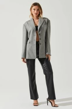 Galilea Oversized Blazer -Chic Outfit Shop ACT17892 GRAY 2