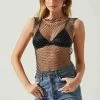 Julane Rhinestone Mesh Top 1 Julane Rhinestone Mesh Top -Chic Outfit Shop ACT17938 BLACKSILVER 2