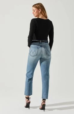 Ren Textured Sweetheart Long Sleeve Top -Chic Outfit Shop ACT17975 BLACK 5