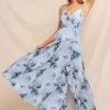 Holland Ruffle Tie Dye Maxi Dress -Chic Outfit Shop ADR100347 BLUE TIE DYE 1
