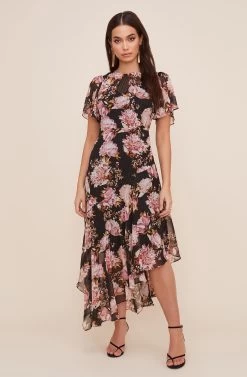 Flutter Sleeve Floral Maxi