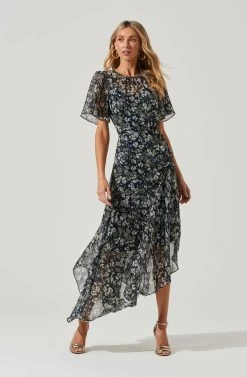 Flutter Sleeve Asymmetrical Floral Maxi Dress 40 Flutter Sleeve Asymmetrical Floral Maxi Dress -Chic Outfit Shop ADR100436 BLUEGREENFLORAL 2 297063db d831 4726 9eec 6a7ca9e50260