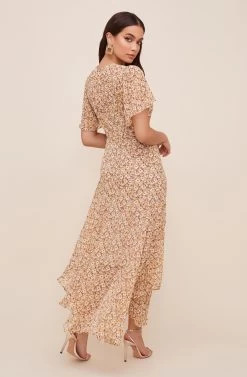 Flutter Sleeve Floral Maxi -Chic Outfit Shop ADR100436 MUSTARDMULTIDITSY 4