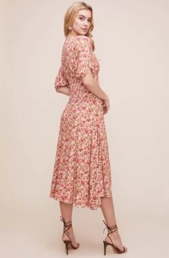 Dolman V Neck Floral Midi Dress -Chic Outfit Shop ADR100605 BLUSH MULTI FLORAL 5 bd606670 6bed 476d aec8 ac6202027ed0
