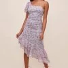 Lisa Floral One Shoulder Dress -Chic Outfit Shop ADR100650 BLUELAVENDERFLORAL 1