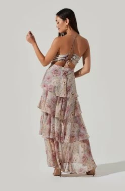 Rosana Floral Tiered Ruffle Maxi Dress -Chic Outfit Shop ADR100691 BLUENATURALFLORAL 6 04283ace c028 4c48 baef e75753e09da8