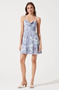 Cowl Slip Dress -Chic Outfit Shop ADR100802B 003 PURPLE MARBLE 771