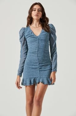 Long Sleeve Ruched Center Dress 14 Long Sleeve Ruched Center Dress -Chic Outfit Shop ADR101034 BLUEDITSY 2