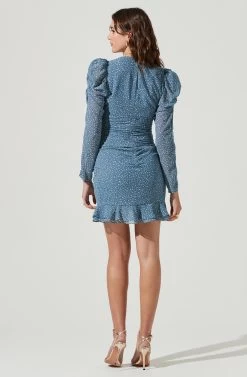 Long Sleeve Ruched Center Dress 17 Long Sleeve Ruched Center Dress -Chic Outfit Shop ADR101034 BLUEDITSY 3